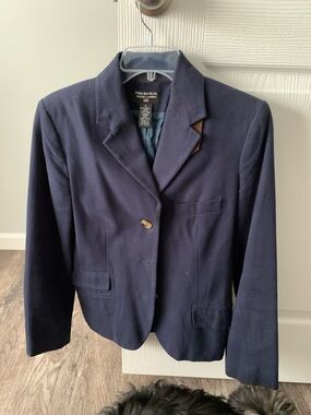 Ralph Lauren Dark Navy Blazer with Brown Collar Accent